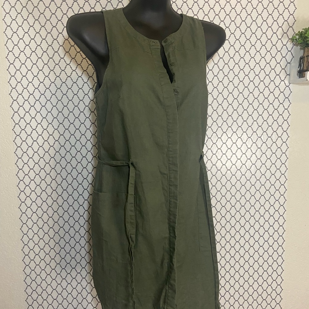 Army Green Sleeveless Blazer vest